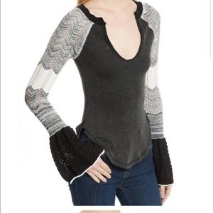 We the free knit bell sleeve top